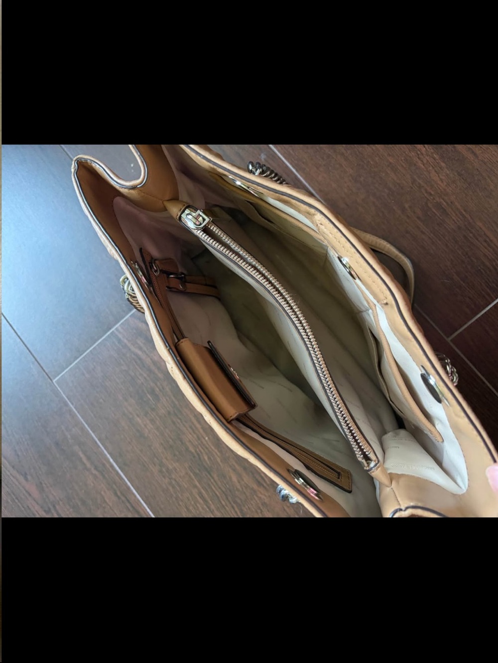 MICHAEL KORS Quilted Chain-Handle Shoulder Bag in Tan - Picture 2 of 3